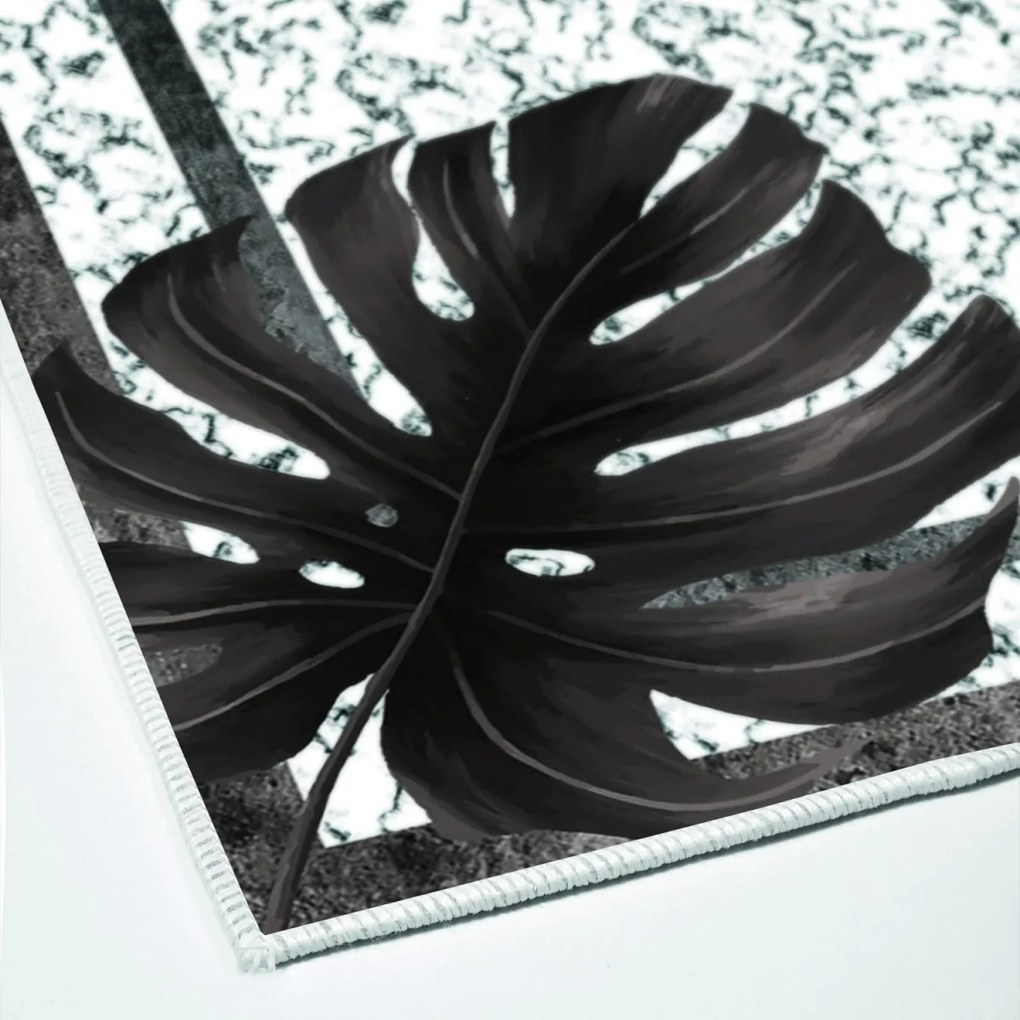 Súprava 2 kusov kúpeľňových predložiek FeatherLike čierna/biela