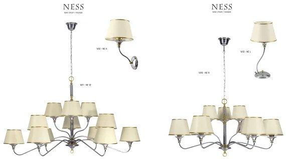 Jupiter 1412 - NESS NE K - Nástenné svietidlo 1xE27/60W/230V