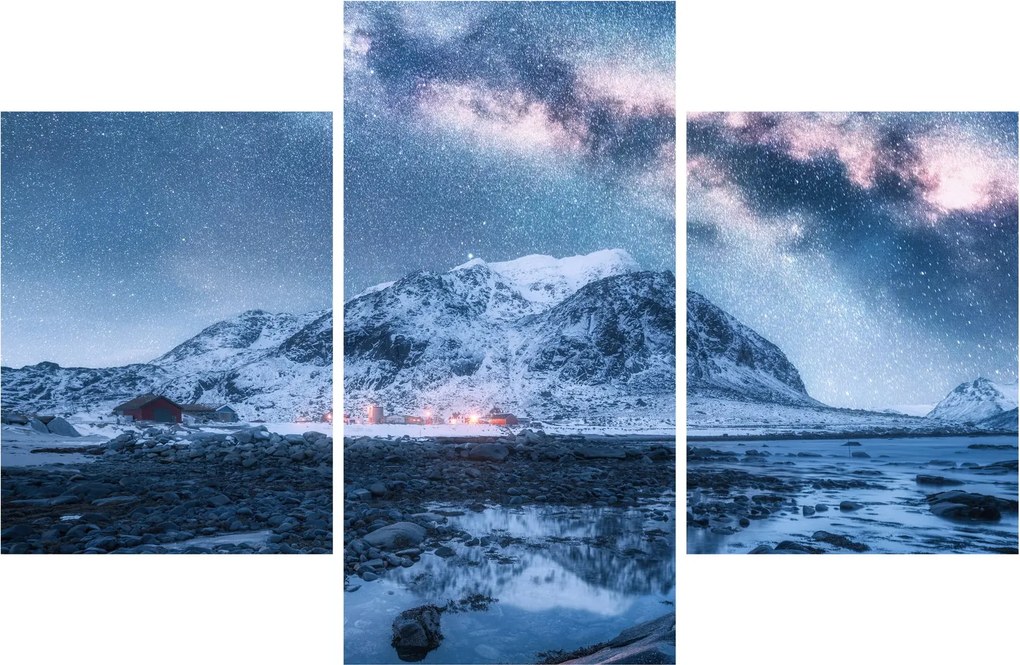 Obraz hôr s hviezdnou oblohou (90x60 cm)