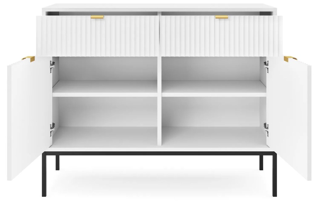 Komoda Nova 104 cm so zásuvkami biela/čierna