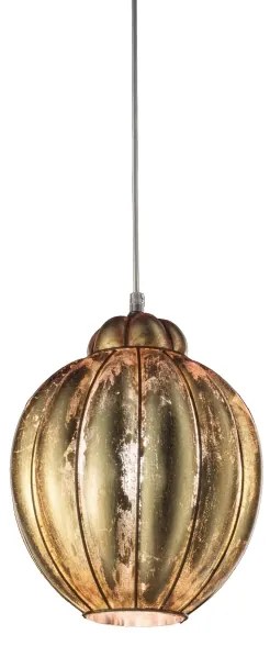SIRU-Luster na lanku FOGLIA ORO 1xE27/60W/230V pr.25 cm zlatá benátske sklo/zlatý
