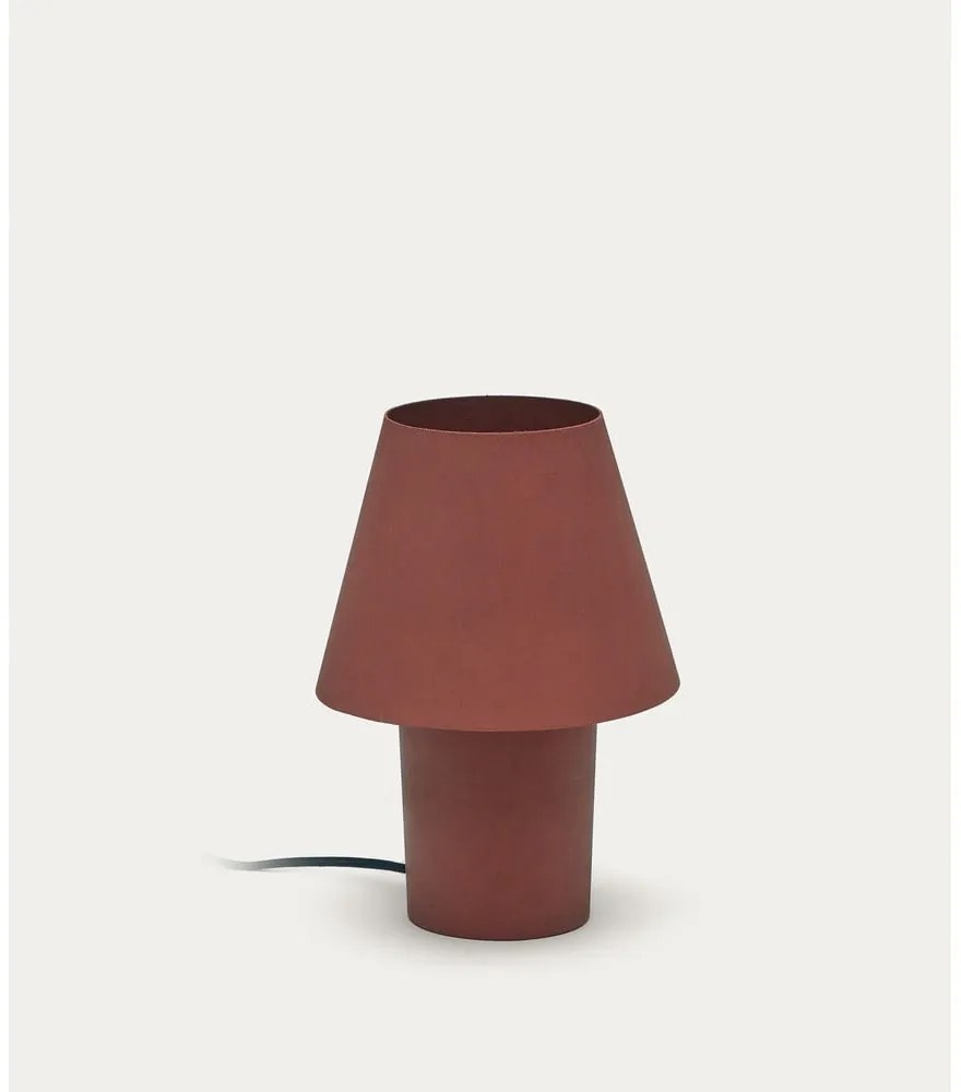 Stolová lampa v terakotovej farbe s kovovým tienidlom (výška 30 cm) Canapost – Kave Home