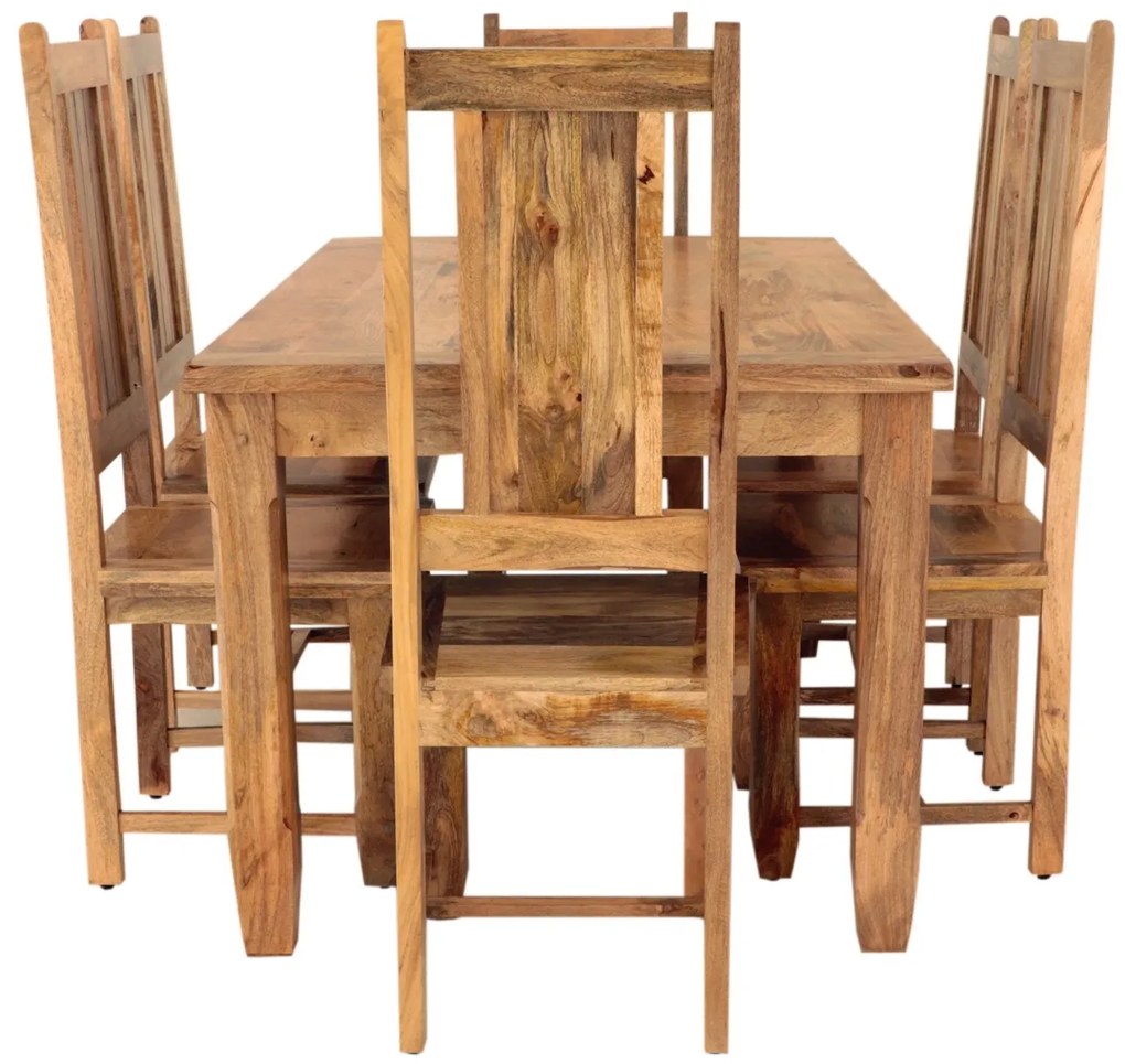 furniture-nabytek.cz - Jídelní set 6+1 pro 6 osob s masivního dřeva mango