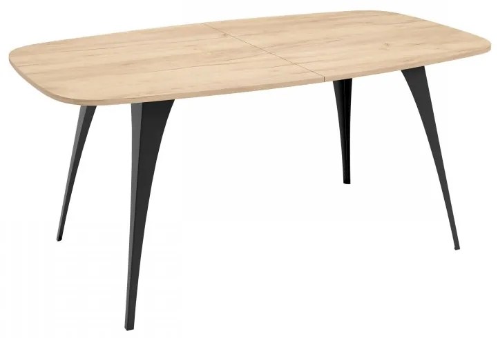 Rozkladací jedálenský stôl Prizino 160, Farba: čierna / čierna