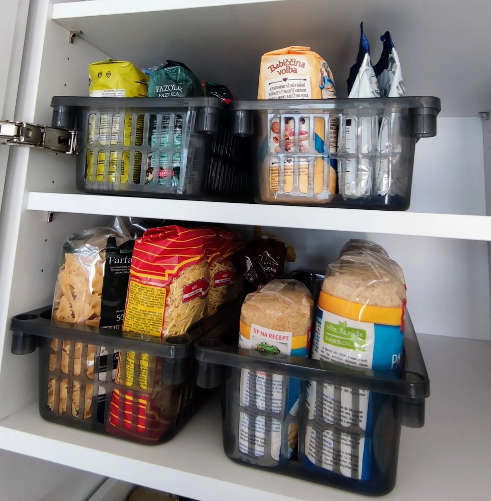 Úložný kôš, box a organizér extra hlboký 50 cm x 20 cm INVA, sivý