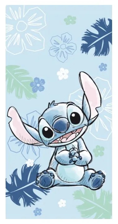 Modrá bavlnená detská osuška 70x140 cm Lilo a Stitch "Ohana Blue" – Jerry Fabrics