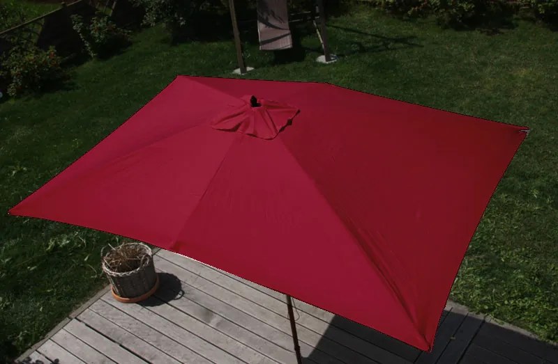 Slnečník Florida 2x3m - polyester/drevo - bordeaux