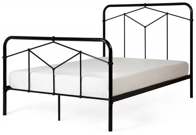Hector Kovová posteľ Clerence 160x200 čierna lesklá