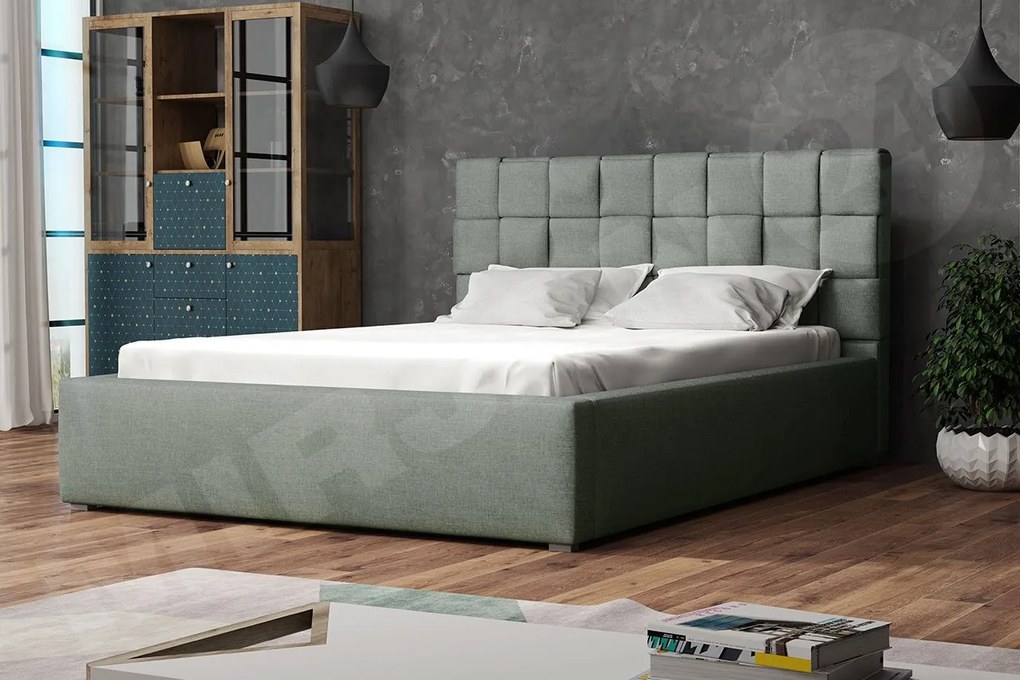 Čalúnená posteľ s rolovateľným roštom Kinec, Rozmer postele: 180x200, Dostupné poťahy: Malmo 13 365