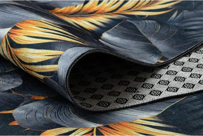 Protišmykový behúň LOTUS PAPRADE 45270 sivý / zlatý - Výpredaj