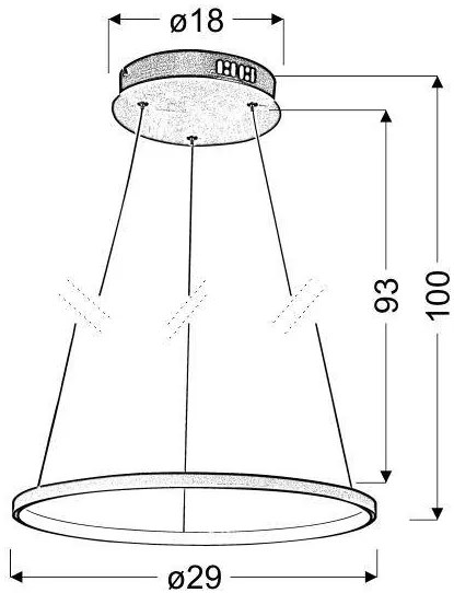 Candellux Chrómové závesné LED svietidlo Lune okrúhly 29cm 18W 31-64592
