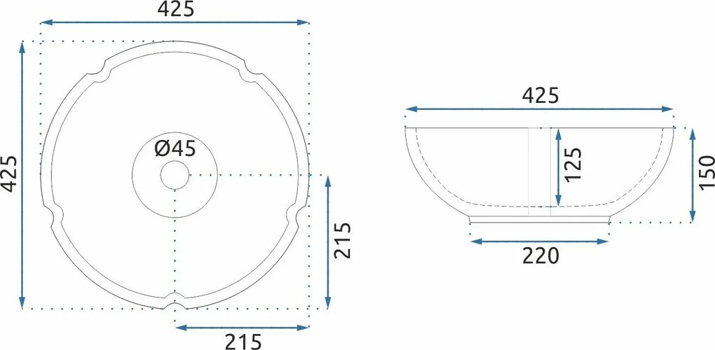 Rea Asanti, umývadlo na dosku 420x420x150 mm, viacfarebné, REA-U7506