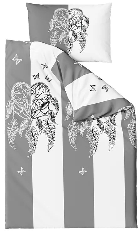 Bavlnené obliečky TIRSO BLEND sivo-biele Rozmer obliečky: 2 ks 70 x 90 cm | 200 x 220 cm