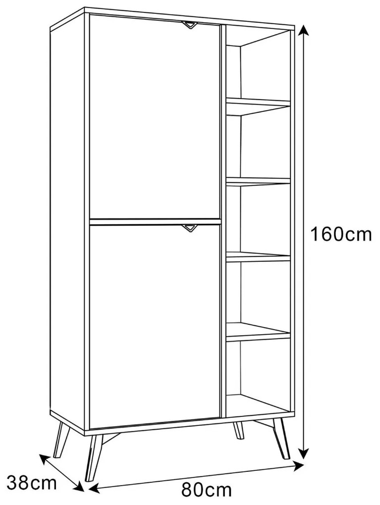 REGÁL / KOMODA FONDY JEDLIČKA SCANDI + PIESKOVO BÉŹOVÁ 80 cm