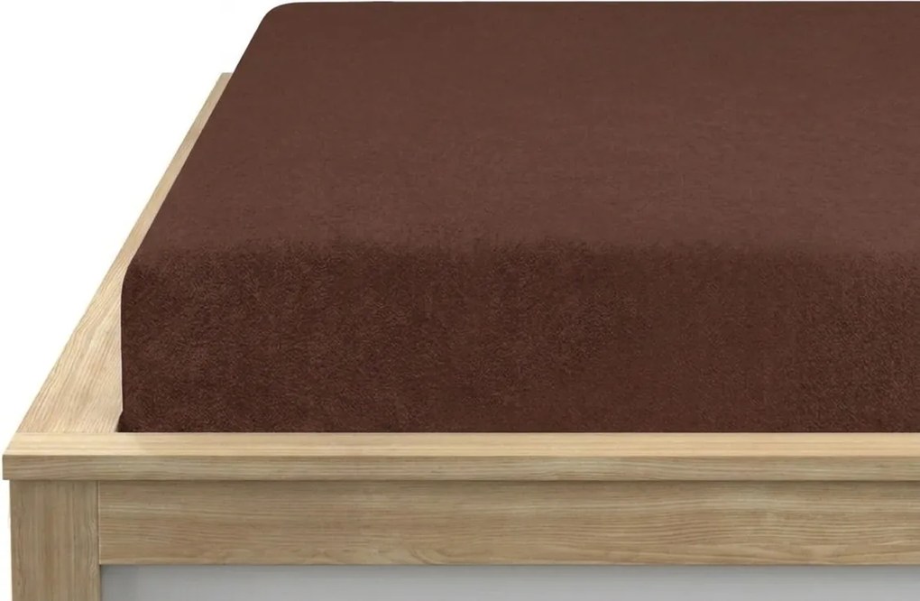 Froté plachta BASIC tmavohnedá 90 x 200 cm