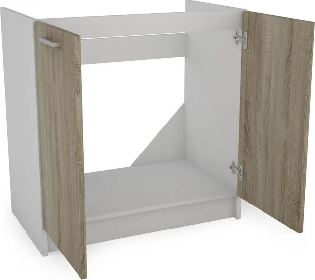 Kuchynský blok Irma, biela/dub sonoma