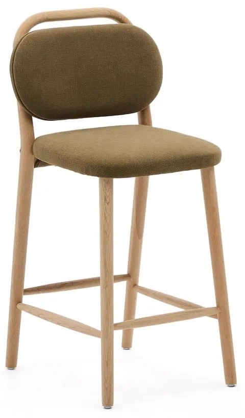 Kaki barová stolička (výška sedadla 66 cm) Helda – Kave Home