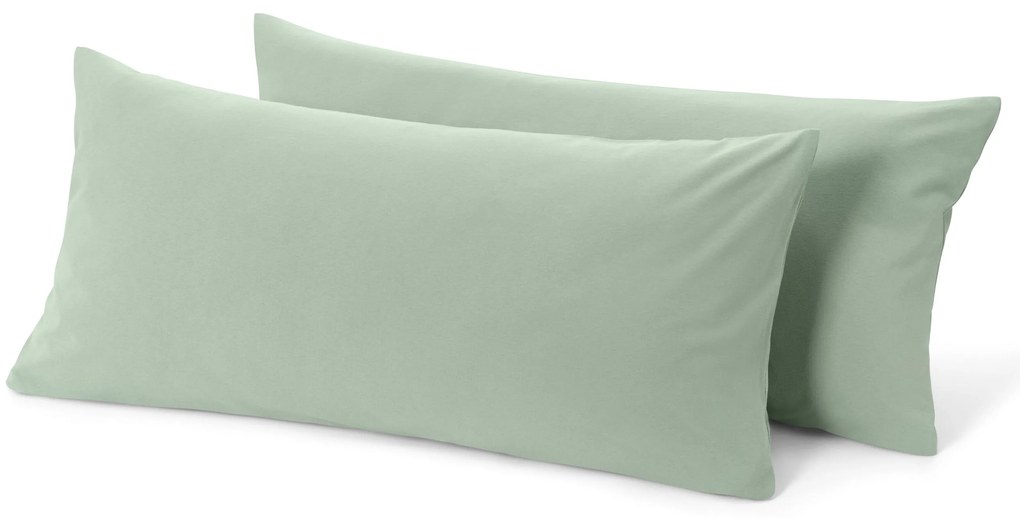 Džersejové obliečky na vankúš, 2 ks, šalviovozelené