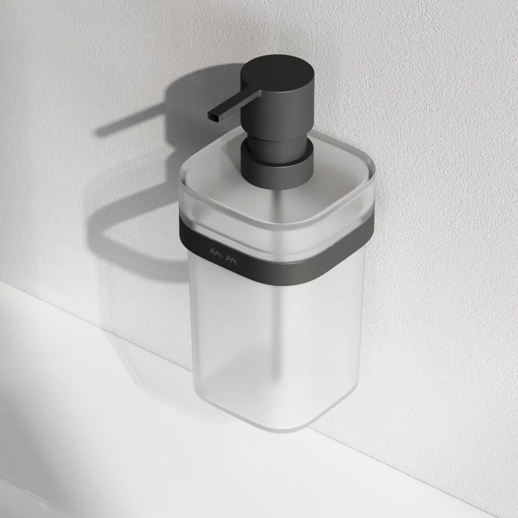Dávkovač mydla AM.PM Func A8F36922 nástenný, sklo, čierny