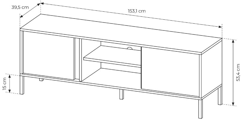 LAS Stolík pod TV Dast 2D