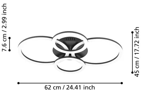 Eglo 31769 - LED Stmievateľné stropné svietidlo PARRAPOS-Z LED/41W/230V