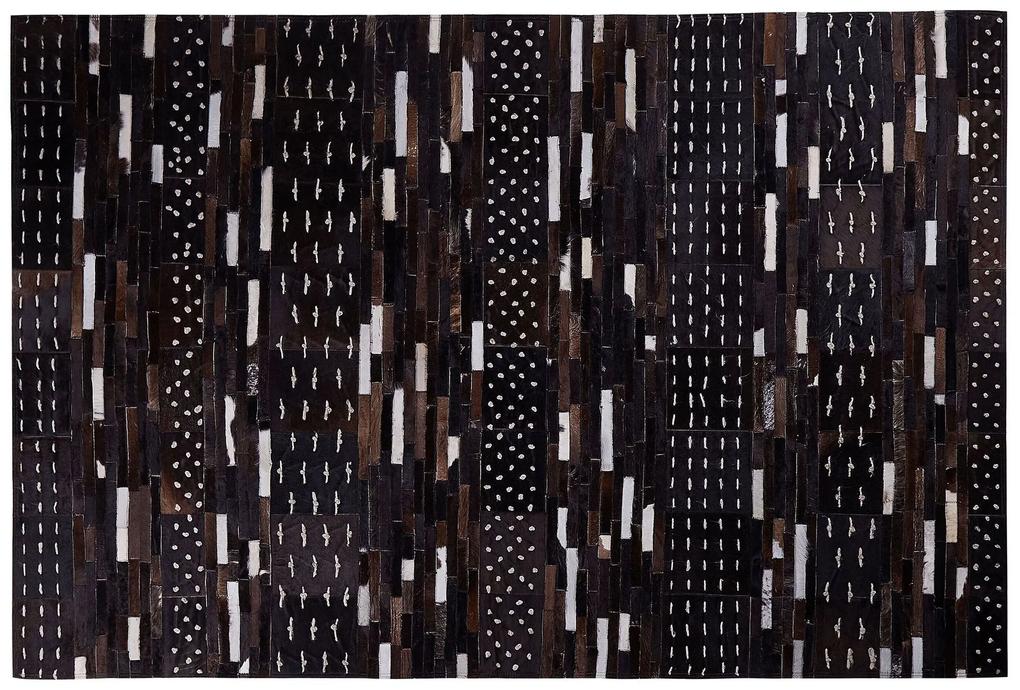 Kožený koberec 160 x 230 cm hnedý AKSEKI Beliani