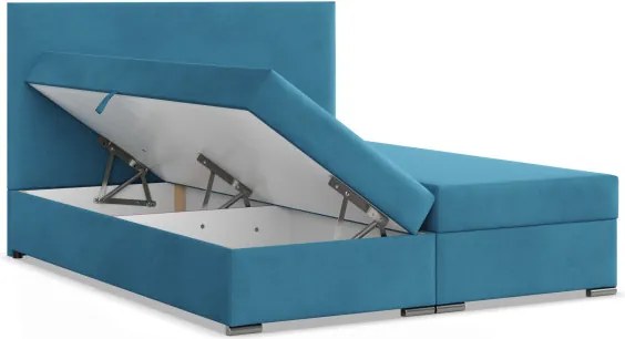 Manželská posteľ VICENZA Velvet 160×200 cm modrá