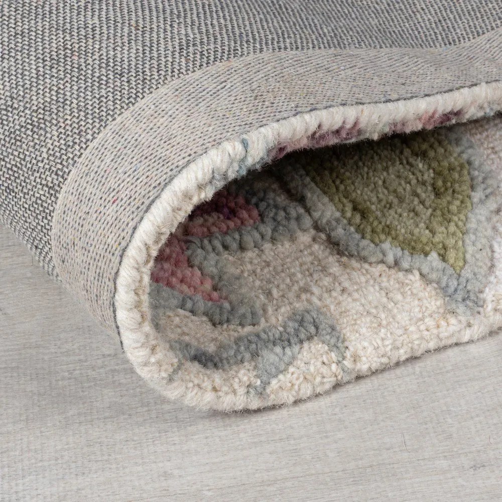 Krémový ručne tkaný vlnený koberec 160x230 cm Tania Floral – Flair Rugs