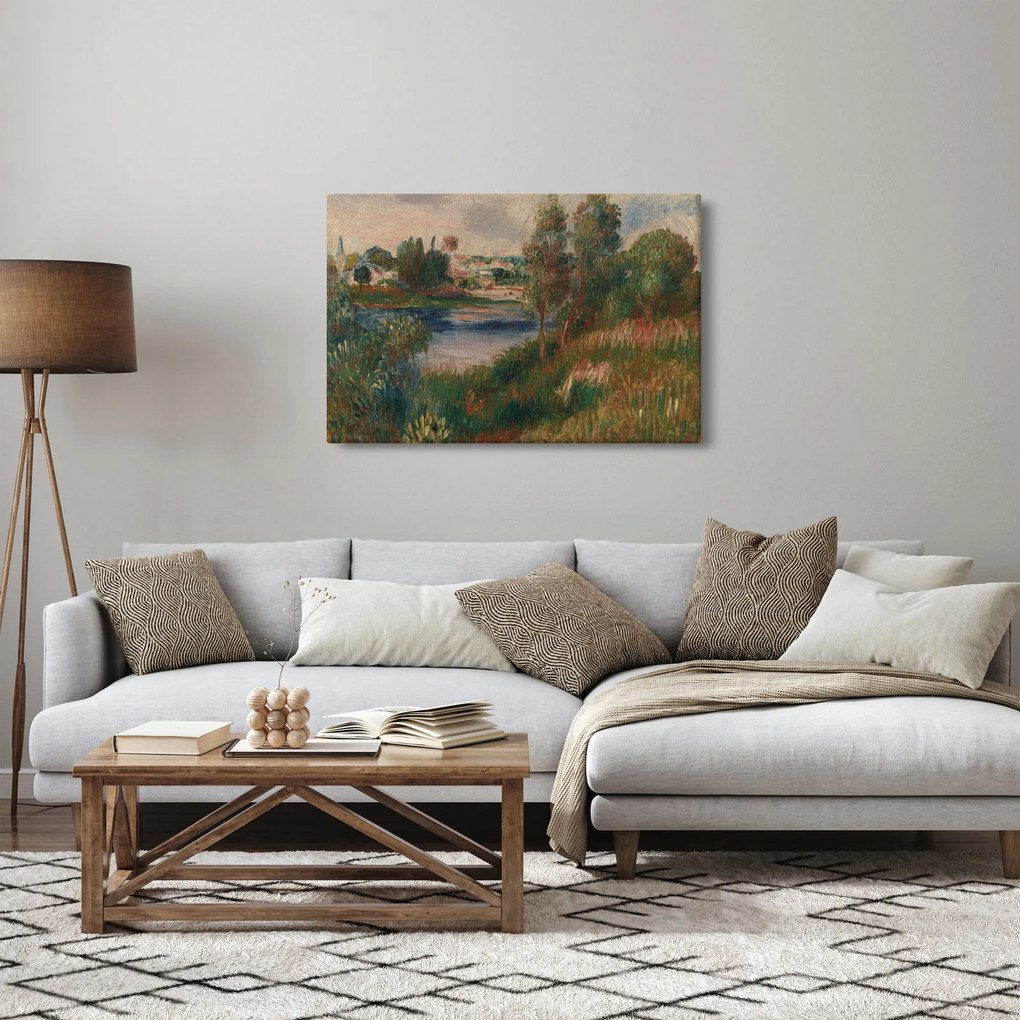 Obraz - Auguste Renoir, Landscape at Vetheuil, reprodukcia (90x60 cm)