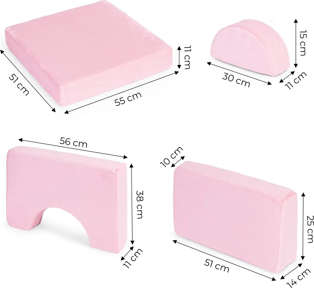 Dětské modulární křeslo DIY růžové