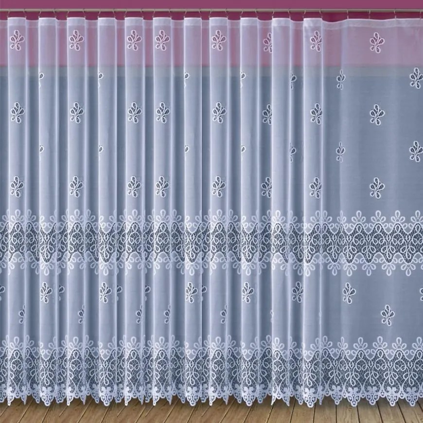 Žakarová záclona 682D11/160 biely. Tovar na mieru