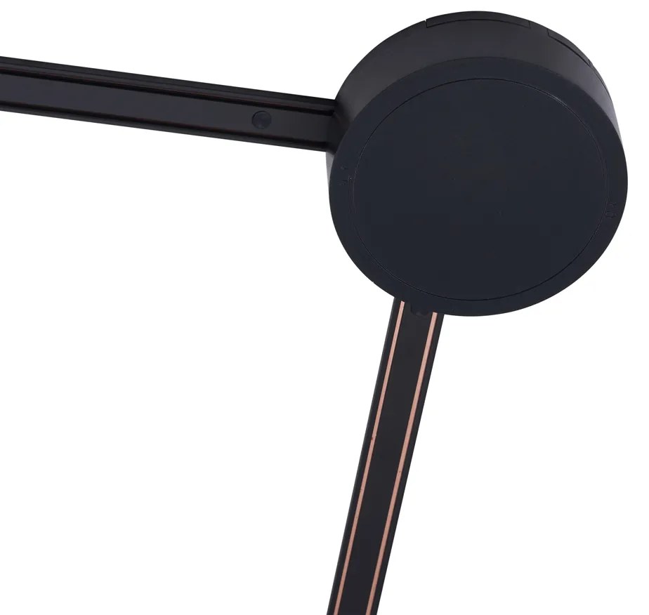 Moderný koľajnicový systém s 12 čiernymi bodovými svetlami 1-fázový 600 cm - Magnetic Gert