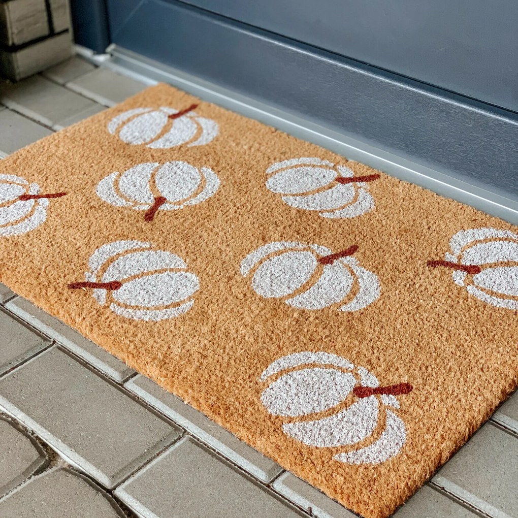 DOPREDAJ: 45x75 cm Rohožka Halloween bílé dýně 105676 - na ven i na doma, 45x75, biela, chodba / predsieň, Hanse Home