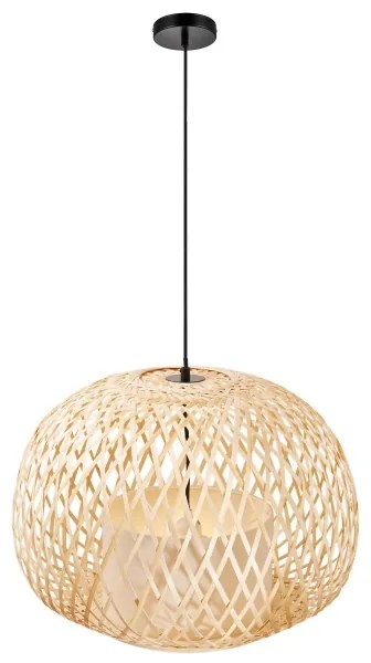 Nordlux - Luster na lanku HISOKA 1xE27/40W/230V čierna/bambus