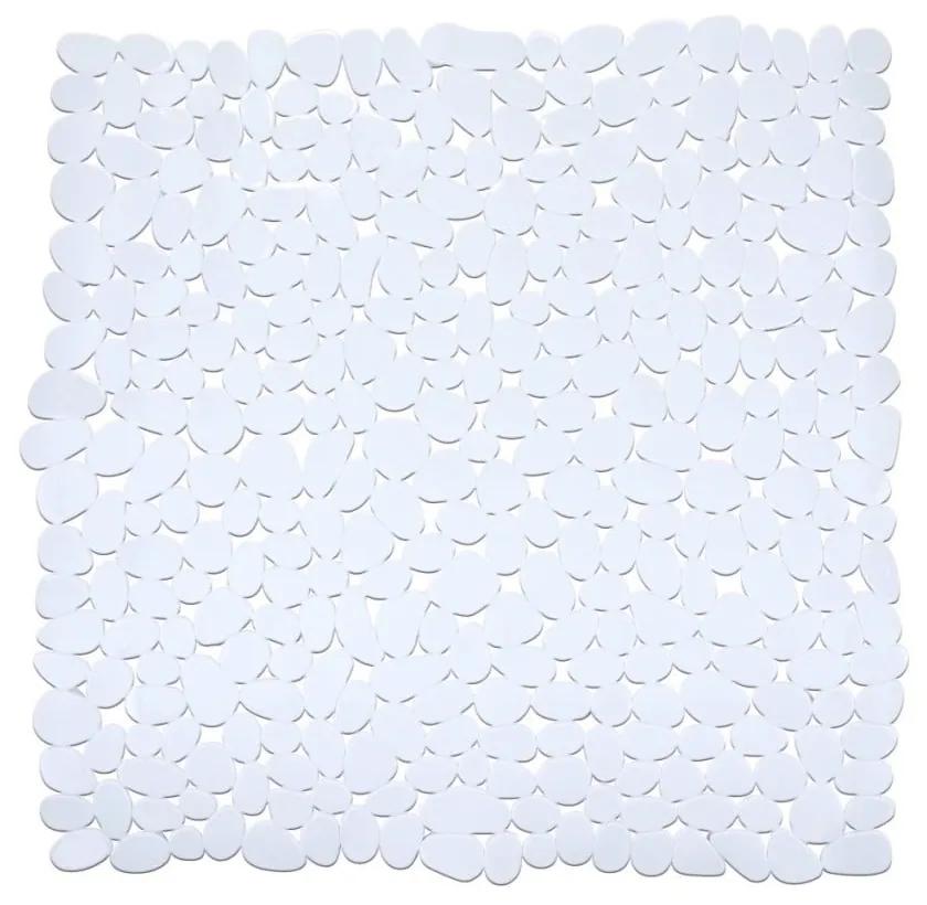 Biela protišmyková kúpeľňová podložka Wenko Drop, 54 × 54 cm