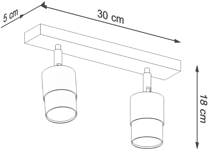 Bodové svietidlo Nero, 2x čierne kovové tienidlo, (možnosť polohovania), g