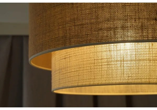 Duolla - Luster na lanku YUTE BOHO 3xE27/15W/230V pr. 60 cm hnedá/krémová