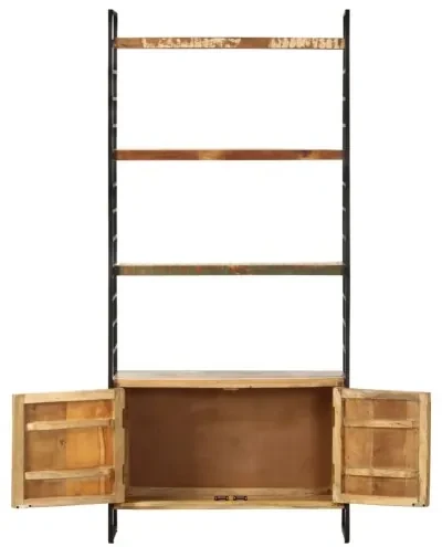 vidaXL 4-poschodová knižnica 80x30x180 cm recyklovaný masív-