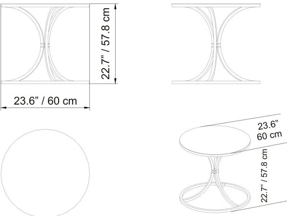 Odkladací stolík CORLEAONE 57,8x60 cm čierna