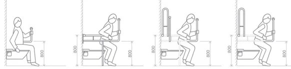 Sapho - Podporné madlo HELP PROGRAM 80x82 cm biela