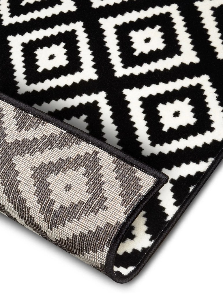 Kusový koberec Hamla 105477 Black Cream, 80x200, čiernobiela, chodba / predsieň, Hanse Home