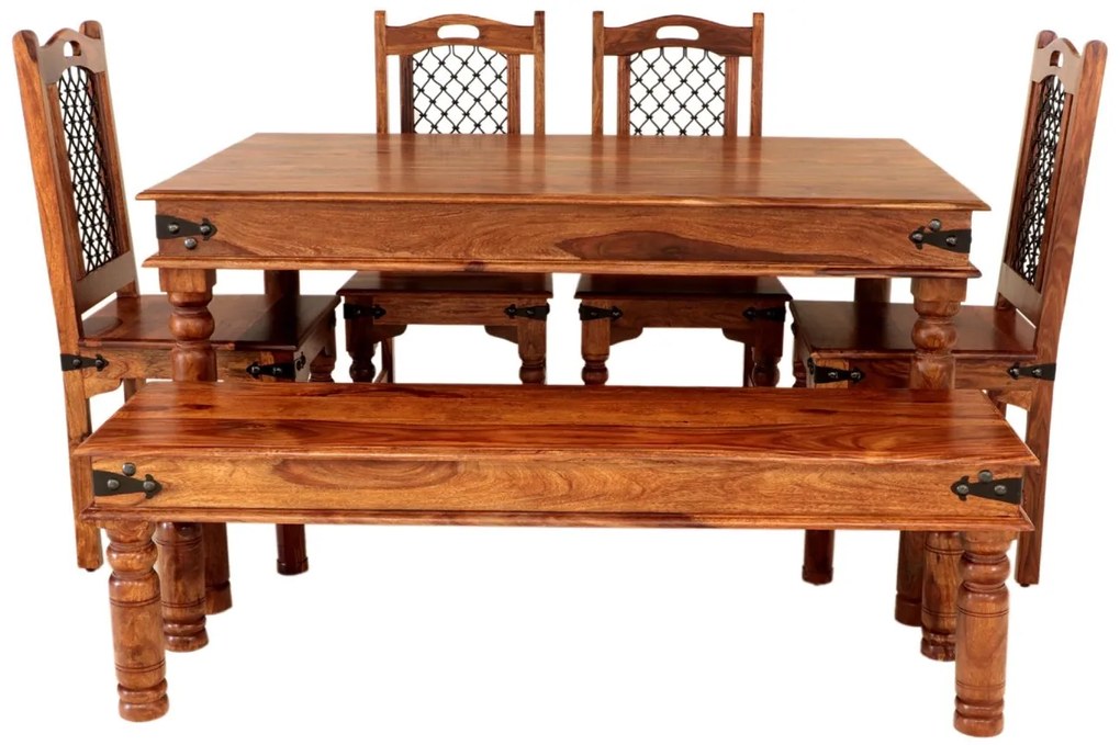 furniture-nabytek.cz - Jidelni set s lavici pro 6 osob z masivu palisandr