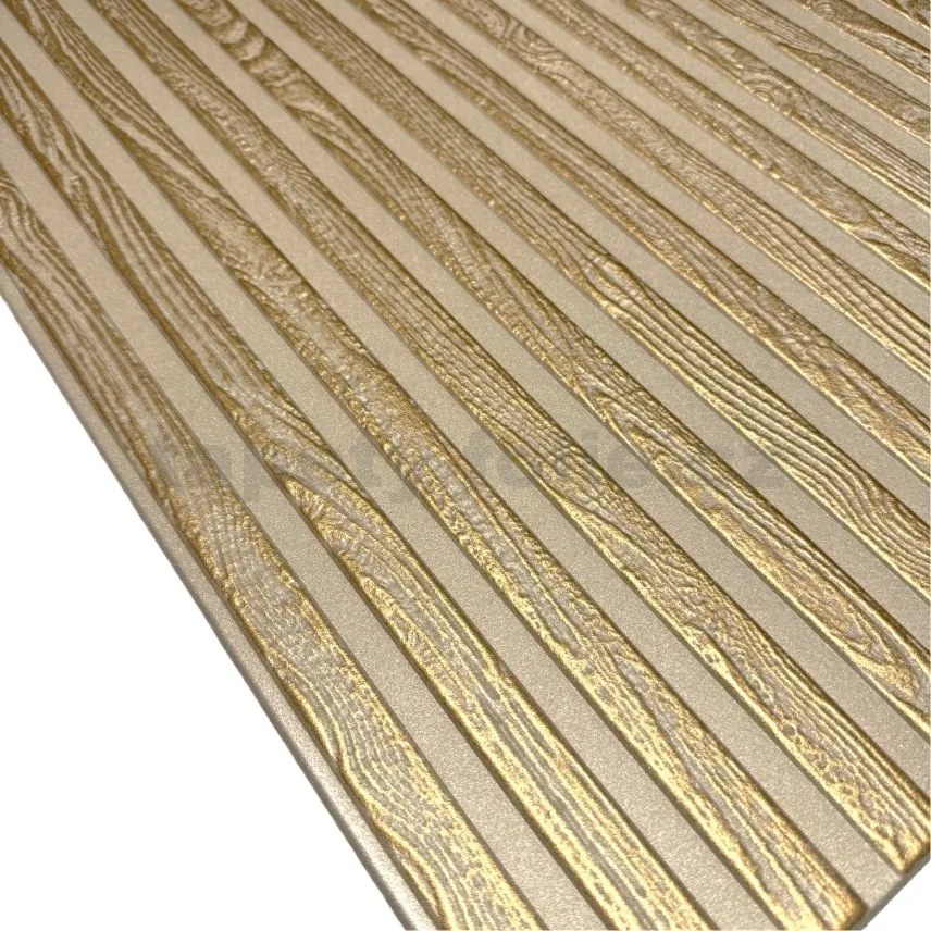 3D panel XPS, cena za kus, rozmer 100 cm x 50 cm, obklad zlato-béžový, IMPOL TRADE
