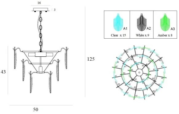 MAXLIGHT P0417 - Luster na reťazi ARWENA 7xE14/40W/230V pr. 50 cm zlatá