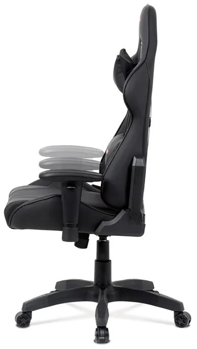BONTEC Herné kreslo, hojdací mechanizmus, čierna ekokoža, KA-F03 BK Farba: Čierna