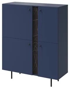 Tmavomodrá komoda LIV s policami