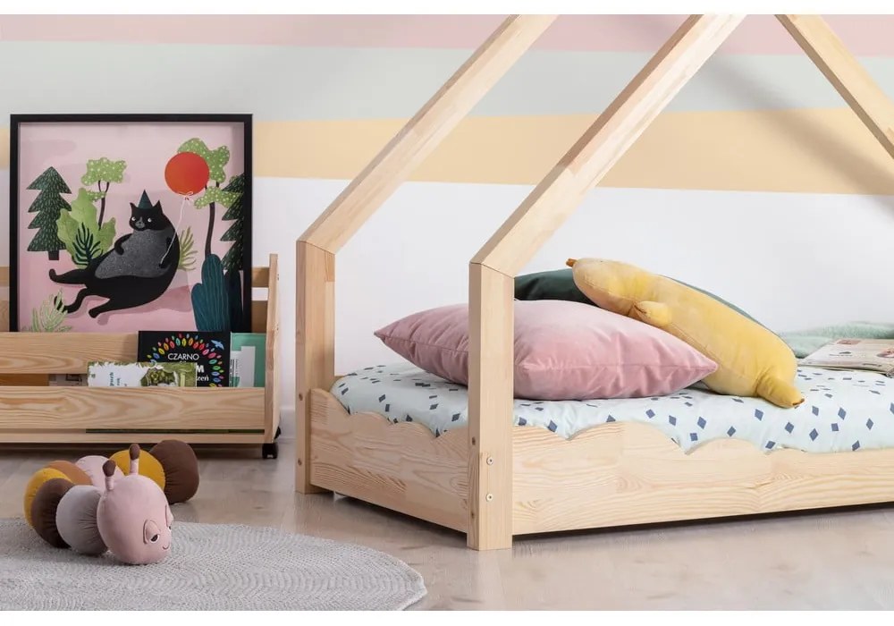Domčeková posteľ z borovicového dreva Adeko Luna Drom, 90 x 200 cm