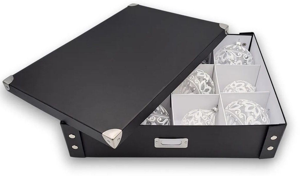 Zeller Present Triediaci organizér s priehradkami na vianočné gule a ozdoby, čierny