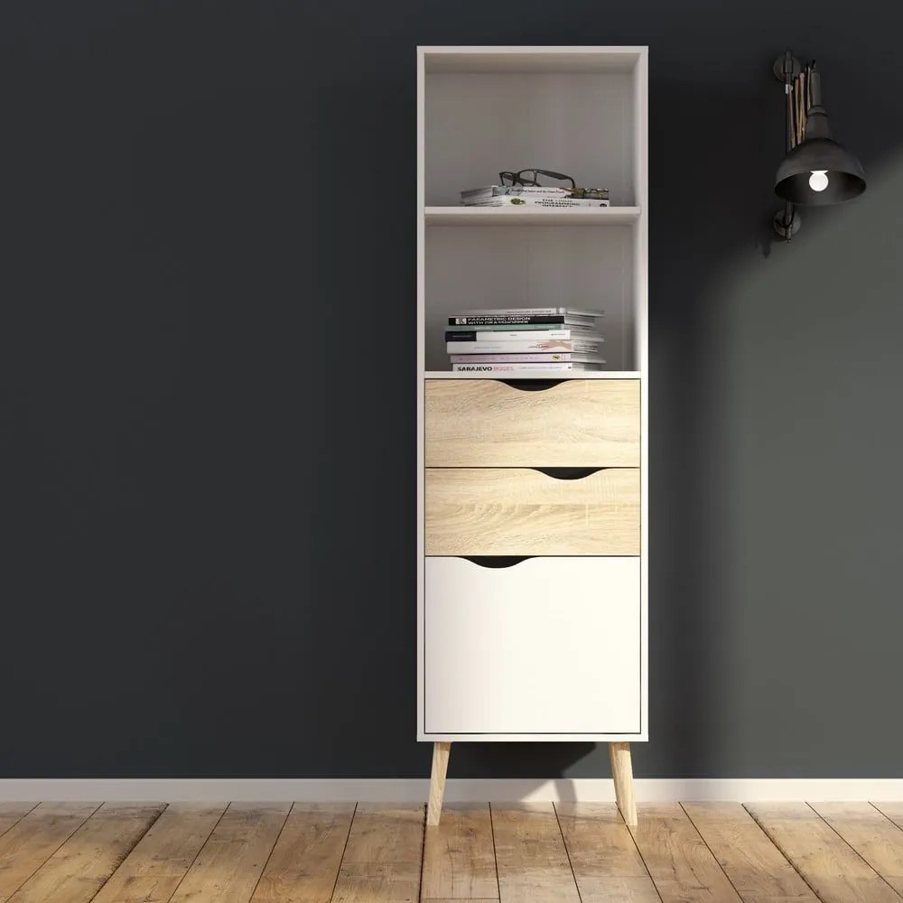 Biela knižnica Tvilum Oslo, 50 x 171 cm