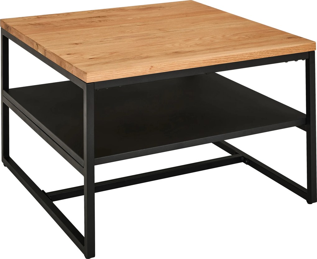 XXXLutz KONFERENČNÝ STOLÍK, prírodná farba, čierna, drevo, kov, 70/70/45,5 cm MID.YOU - Stolíky do obývačky - 002572001901